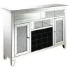 CoasterElevations 183627 Melinda - 2-Door LED Mirrored Wine Storage Bar Cabinet - Silver