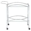 CoasterEveryday 910077 Shadix - 2-Tier Rectangular Glass Shelf Metal Bar Cart - Chrome