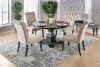 Furniture of America CM3840RT-TABLE Nerissa - Round Table - Antique Black / Beige