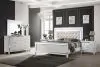 New Classic 02-9698W-15N New Classic 02-9698W-15N Valentino - 6/6 Eastern King 5 Piece Bedroom Set (Bed & Dresser & Mirror & 2 Nightstands) - White