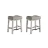 Intercon DK-BS-45W-RFO-K24 Drake - Backless Stool - Rustic White / French Oak