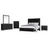 New Classic 00-B1891-35C New Classic 00-B1891-35C Ava - 5/0 Queen 5 Piece Bedroom Set (Bed & Dresser & Mirror & Chest & Nightstand) - Black