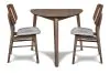 New Classic 40-D1651-D2GC New Classic 40-D1651-D2GC Oscar - Corner Table With 2 Gray Cushion Chairs - Brown