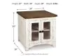 Ashley Furniture T459-3 Wystfield - Rectangular End Table - 2 Doors - White / Brown