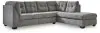Ashley Furniture 55305S4 Marleton - 2-Piece Sleeper Sectional With Raf Corner Chaise - Gray