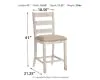 Ashley Furniture D394/32/124(4) Ashley Furniture D394/32/124(4) Skempton - 5 Pc. - Counter Table, 4 Upholstered Barstools - White