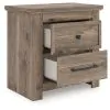 Ashley Furniture PCB2260-92 Rusticott - Two Drawer Night Stand - Brown