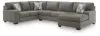 Ashley Furniture PC48405S6 Ashley Furniture PC48405S6 Clarington - 3-Piece Sleeper Sectional With RAF Chaise And LAF Sofa - Greystone