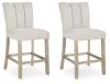 Ashley Furniture PCD575-124 Larawyn - Upholstered Barstool (Set of 2) - Bisque