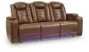 Ashley Furniture PCU1420015 Gruaro - Power Reclining Sofa With Adjustable Headrest - Amber