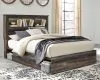 Ashley Furniture B211B18 Ashley Furniture B211B18 Drystan - Queen Bookcase Bed With 4 Side Drawers - Brown / Beige