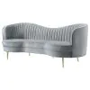 CoasterEssence 506864 Sophia - Upholstered Channel Tufted Sofa - Gray