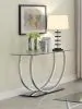 CoasterEssence 704989 Danville - U-Shaped Glass Top Entryway Console Table - Chrome