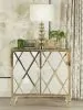 CoasterEssence 951851 Astilbe - 2-Door Mirrored Accent Cabinet - Silver And Champagne