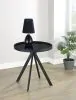 Coaster Fine Furniture 706267 Briggs - Round Marble Printed Glass Top End Table - Black