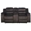 New Classic U1816-25-BRN New Classic U1816-25-BRN Willow - Console Loveseat With Dual Recliners - Brown