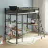 Coaster Fine Furniture 460332BLKB1 Campus - Twin Posts, Front & Rear Guard Rails, Ladder, tube For Part Shelf, Box 1 of 2 - Matte Black