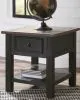 Ashley Furniture T736-3 Tyler Creek - Rectangular End Table - Grayish Brown / Black