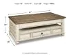 Ashley Furniture T523-9 Realyn - Lift Top Cocktail Table - White / Brown
