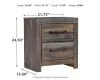 Ashley Furniture B211-92 Drystan - Two Drawer Night Stand - Brown / Beige