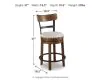 Ashley Furniture D546-424 Valebeck - UPH Swivel Barstool  - Brown