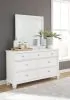 Ashley Furniture B680/31/36/46/56/58/94 Ashley Furniture B680/31/36/46/56/58/94 Fortman - 6 Pc. - Dresser, Mirror, Chest, California King Panel Bed - White