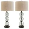 Ashley Furniture L431604 Airbal - Glass Table Lamp (Set of 2) - Clear / Black
