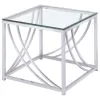 Coaster Fine Furniture 720498-S2 Lille - 2 Piece Glass Top Coffee And End Table Set - Chrome