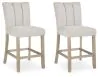 Ashley Furniture PCD575-124 Larawyn - Upholstered Barstool (Set of 2) - Bisque