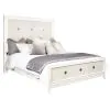 Samuel Lawrence Furniture S910-BR-K1 Melrose - Queen Panel Bed with LED Lights in a White Finish - White