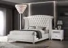 CoasterEveryday 300843KW Barzini - Upholstered California King Wingback Bed - White