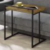CoasterEveryday 936122 Dani - Rectangular C-Shaped Sofa Side Table - Rustic Nutmeg
