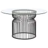 Coaster Fine Furniture 193511BG Granvia - Round Glass Top Metal Dining Table - Gunmetal