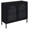 Coaster Fine Furniture 950420 Jess - 2-Door Arched Fluted Glass Accent Cabinet - Black