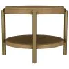 Coaster Fine Furniture 706187 Arini - Round End Side Table With Storage Shelf - Sand Wash