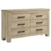 Coaster Fine Furniture 225103 Oakglen - 6-Drawer Bedroom Dresser - Weathered Oak
