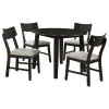 Coaster Fine Furniture 150350 Catley - 5 Piece Round Drop Leaf Dining Table Set - Dark Coffee