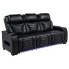Coaster Fine Furniture 603251PP Zuma - Faux Leather Dual Power Reclining LED Sofa - Black