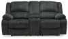 Ashley Furniture 7650494 Draycoll - DBL Rec Loveseat w/Console - Dark Gray