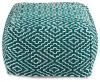 Ashley Furniture A1001055 Brynnsen - Pouf - Teal / Ivory