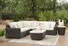 Ashley Furniture P711P1 Ashley Furniture P711P1 Kimora - 3-Piece Outdoor Sectional - Beige / Dark Brown