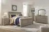 Ashley Furniture B733/31/36/46/58/56/97 Ashley Furniture B733/31/36/46/58/56/97 Lettner - 6 Pc. - Dresser, Mirror, Chest, King Panel Bed - Light Gray