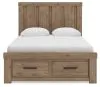 Ashley Furniture PCB2844B4 Oliandon - Queen Panel Storage Bed - Light Brown