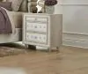 CoasterElevations 223522 Antonella - Upholstered 3-Drawer Nightstand - Ivory And Camel
