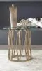 CoasterEssence 708057 Monett - Round Glass Top Side End Table - Chocolate Chrome