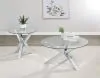 Coaster Fine Furniture 708127 Kenzie - Round Tempered Glass Top End Side Table - Chrome