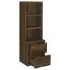 Coaster Fine Furniture 802713 Westpark - 3-Shelf Bookcase USB And Lockable Drawer - Dark Pine