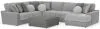 Jackson Furniture Industries 4047/63/59/30/76/28-38 Canyon - 4 Piece Sectional With Cuddler Seat Cushions, Included Accent Pillows And Cocktail Ottoman (Right Side Facing Chaise) - Platinum