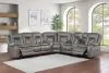 New Classic 20-2505G-3PMW New Classic 20-2505G-3PMW Morello - 3 Piece P1 Sofa/Loveseat/Wedge With Power Footrest - Gray