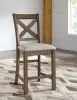 Ashley Furniture D631-124 Moriville - Upholstered Barstool (Set of 2) - Beige
